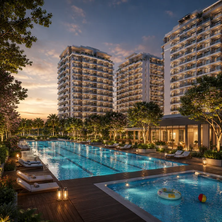 Shriram Sarjapur Road — Swimming pool and deck